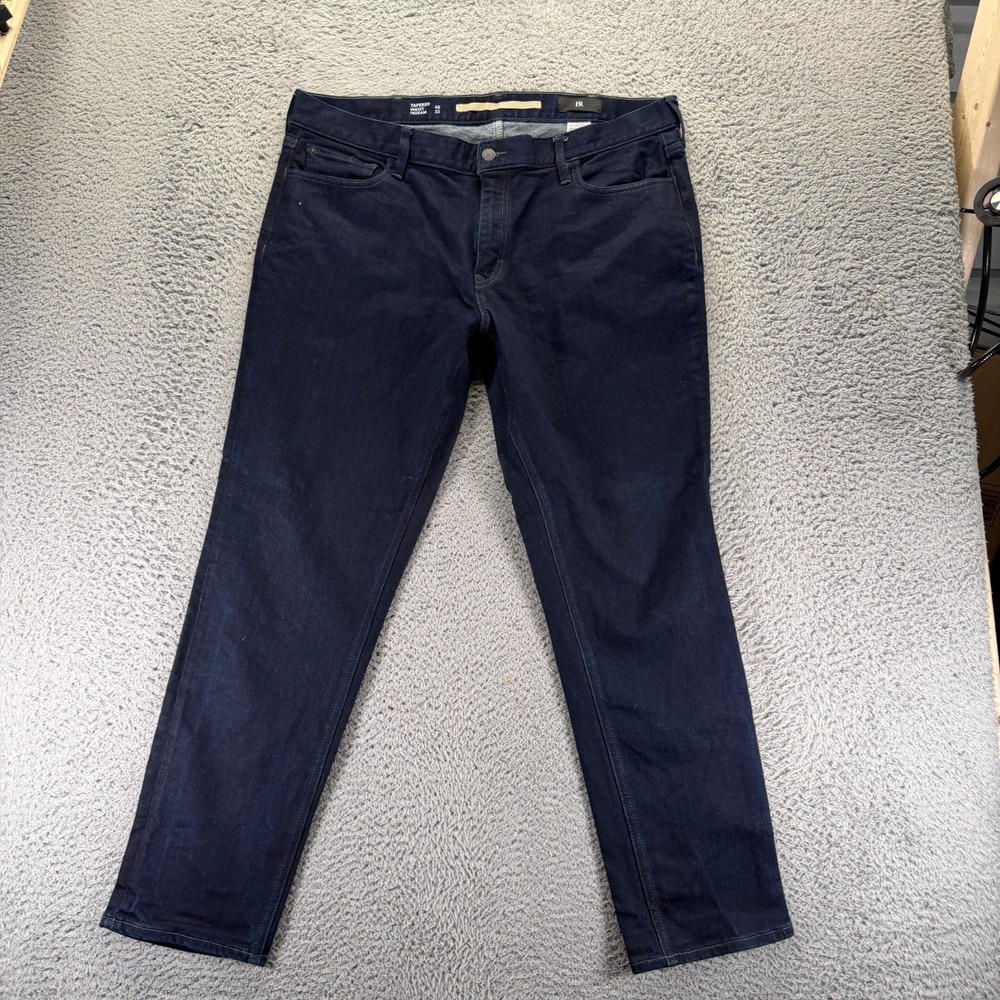 Banana Republic Jeans Mens 40x32‎ Blue Cotton Denim Tapered Leg Workwear Stretch